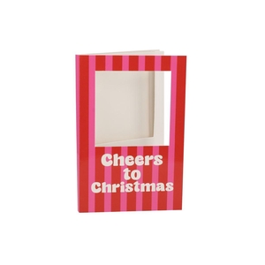 Gift Tile Card Cheers To Christmas Pink 21x14x1cm