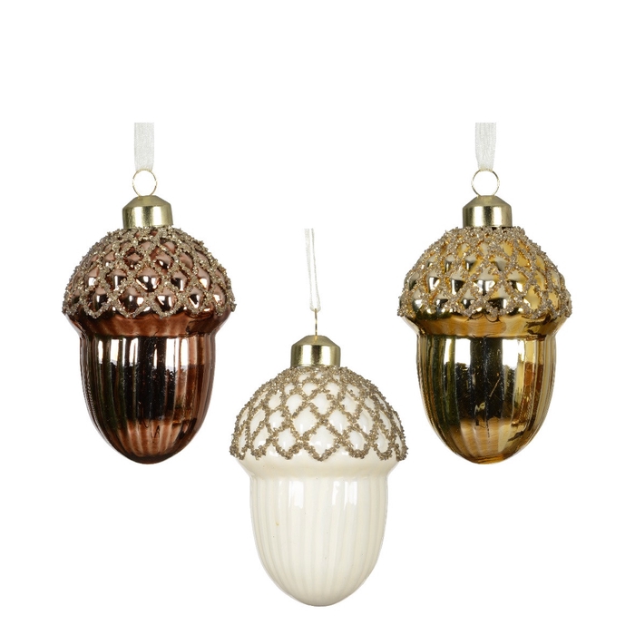 <h4>Kerstbal Bal eikel 90mm</h4>