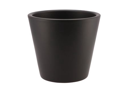 <h4>Vinci Matt Black Container Pot 21x19cm</h4>