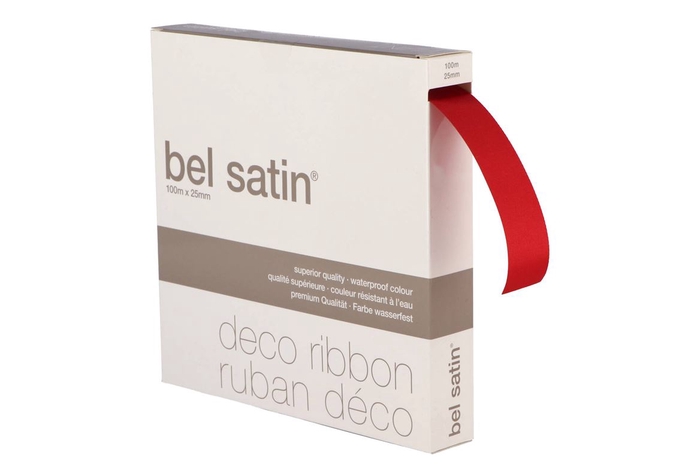 <h4>Ribbon Satin 20 Red 100m X 25mm P/1</h4>