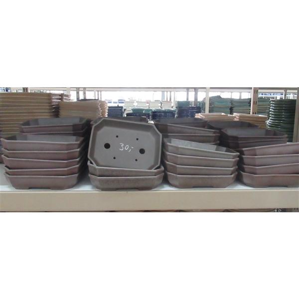 <h4>Bonsai pot rectangle, brown unglazed (22,5x16,5x5)</h4>