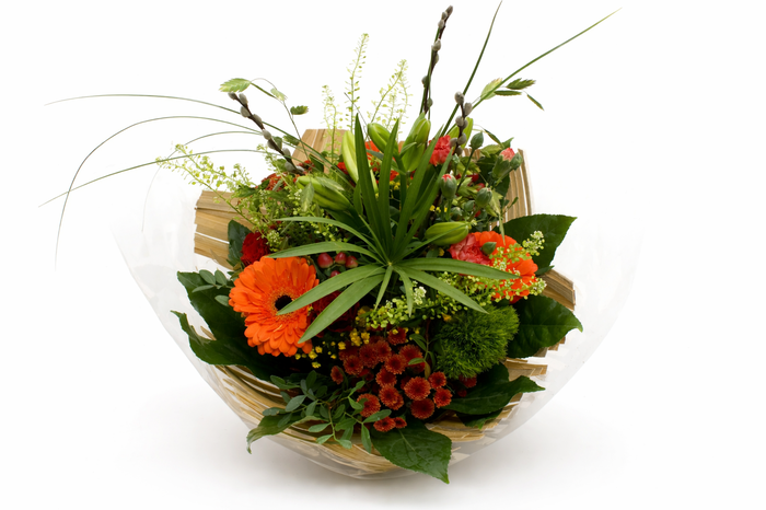 Boeket bamboo oranje