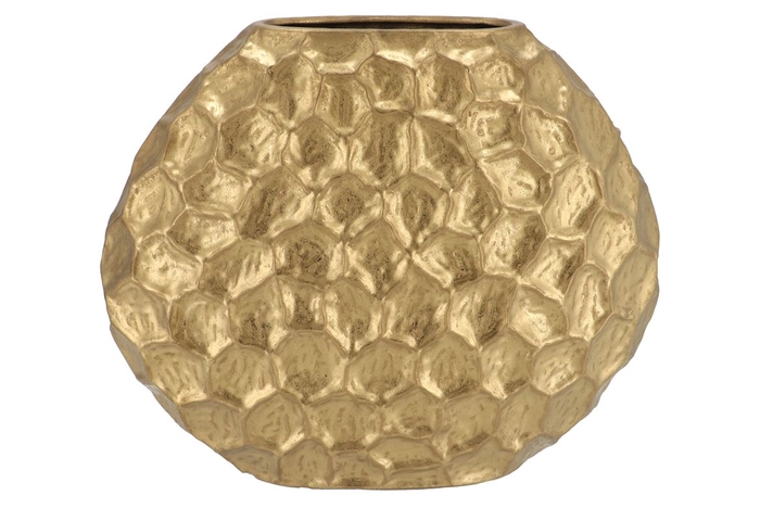 Inga Jada Gold Oval Vase Structure 41x15x33cm