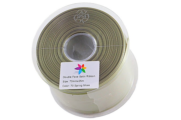 Satin Ribbon Spring Moss X25M