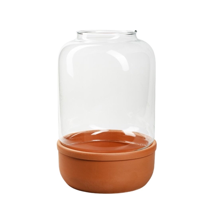 <h4>Glas Windlicht+schaal d20*30cm</h4>