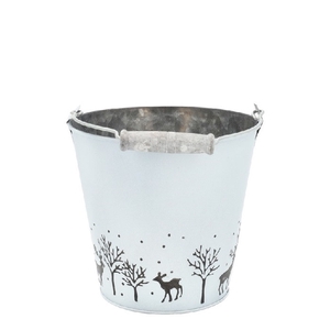 Christmas Zink Winter bucket d16*15cm