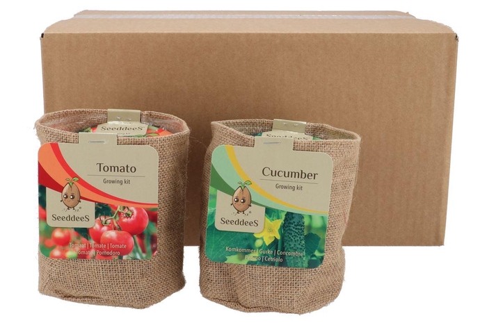 <h4>Greengift Tomato Cucumber Mix Jute Bag 13x14cm</h4>