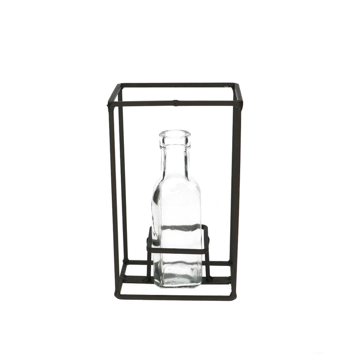Glas Fles Rek+1fles d03/5*16cm