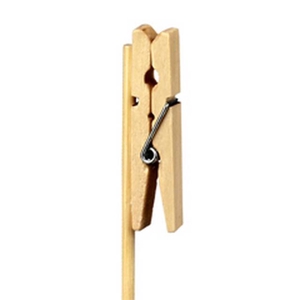 Pick wooden clothes peg 4,5x1cm+50cm stick