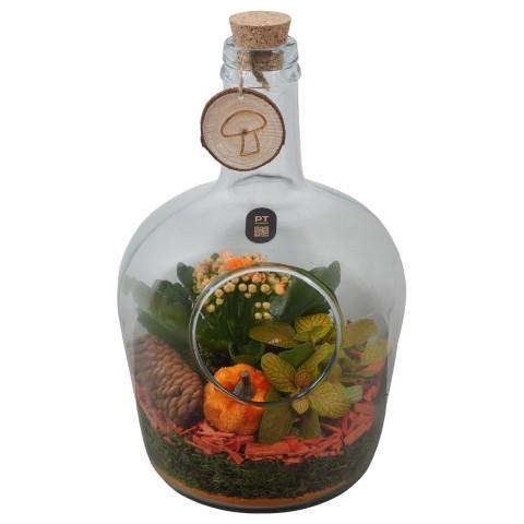 <h4>PTHG8298 Arrangement Autumn Glass in glazen fles</h4>