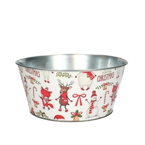 Christmas Zinc Jule tray d22*10cm