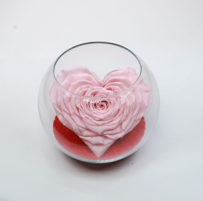 Bolvaas xxl hart roze glas