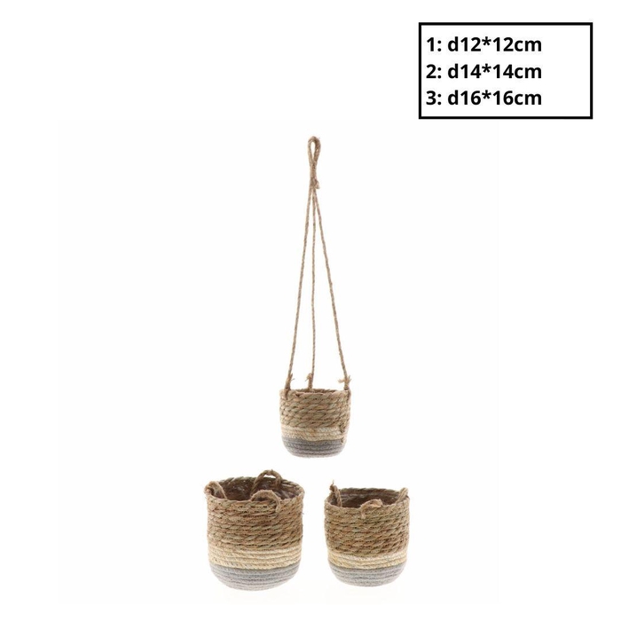 <h4>Basket sets Nora hanging pot S/3 d16*16cm</h4>