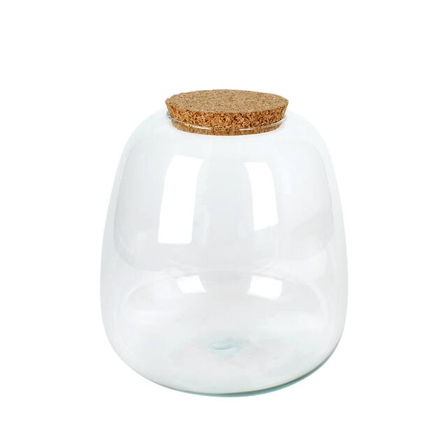 <h4>Vaas Richmond met kurk 23.5xH25cm recycled glas</h4>