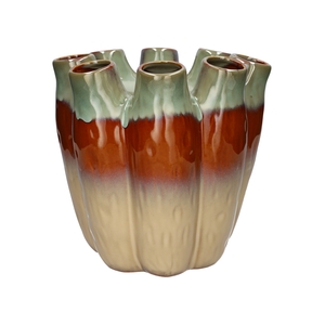 DF03-740551000 - Vase Floriva d29xh28 green/beige