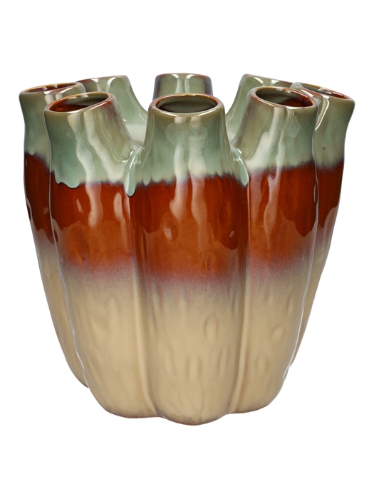 <h4>DF03-740551000 - Vase Floriva d29xh28 green/beige</h4>