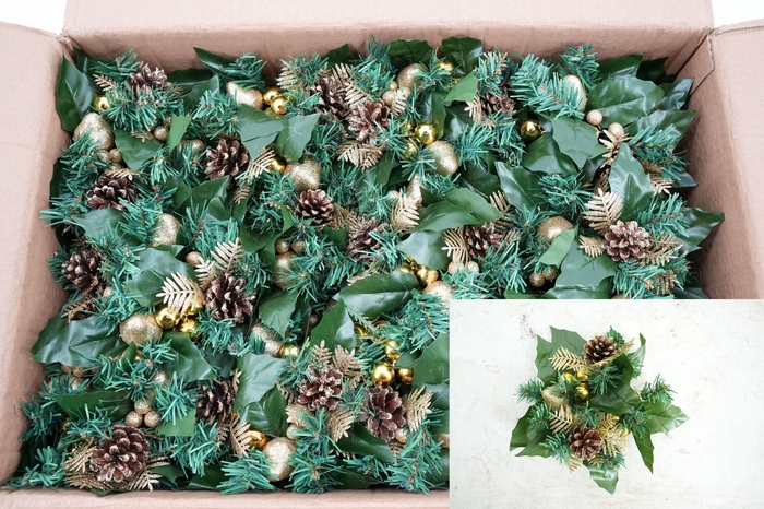 Wreath christmas ring Ø6cm gold R2