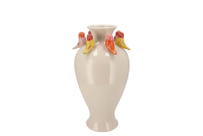 <h4>Bird Spring Vase Long White 21x21x34cm</h4>