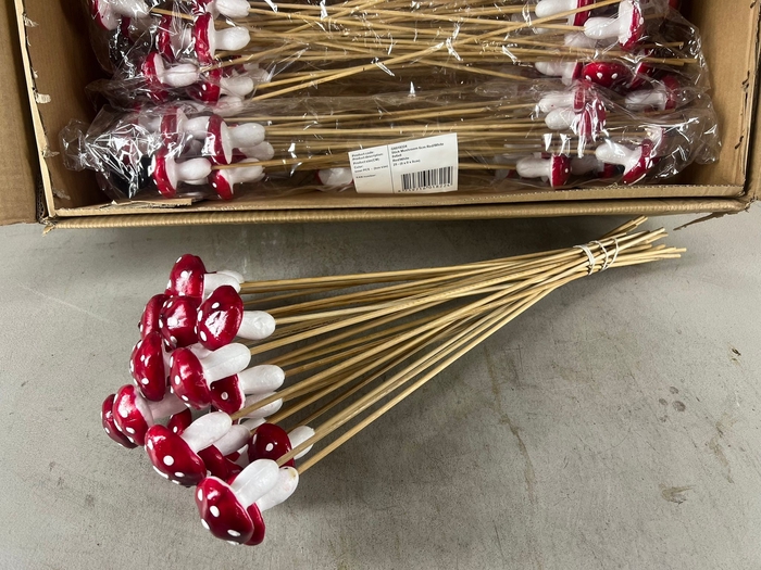 <h4>Stick Mushroom 6cm Red/White</h4>
