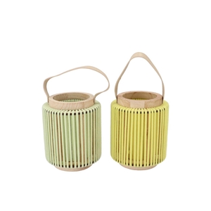 Cruz Yellow Pistache Lantern Round Ass 13x16x20cm