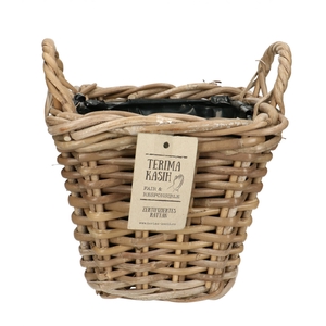 Baskets rattan Terima pot+hand.d22*19cm