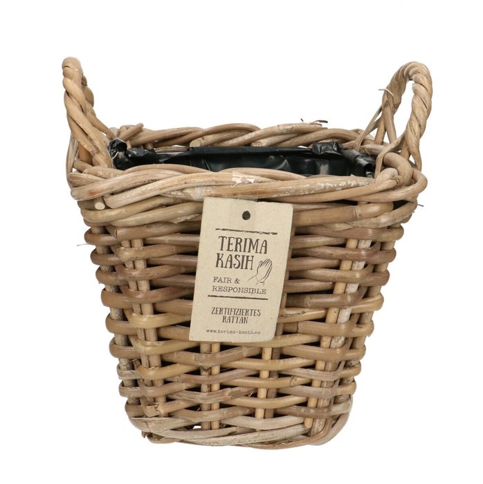 <h4>Baskets rattan Terima pot+handle d22*19cm</h4>