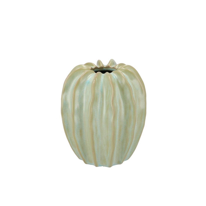 <h4>Dion Green Vase Structure 17x17x18cm</h4>