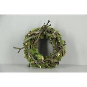 Wreath Pear Wood / Moss 25cm