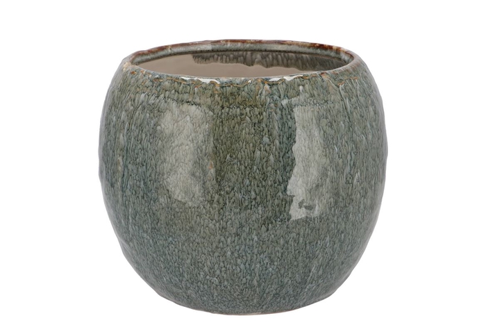 <h4>Iron Stone Blue Ball Pot 20x20x16cm</h4>