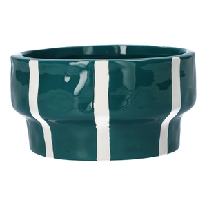 DF03-710161400 - Planter Ariona d14xh7.5 petrol+white stripes