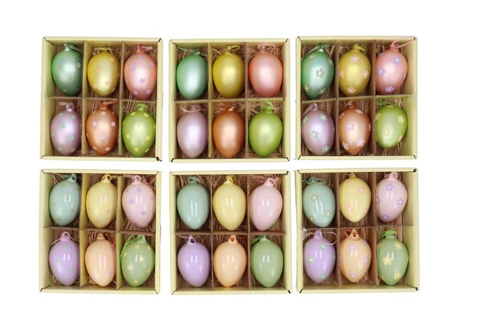 <h4>Easter Glass Pastel Egg Matte Ass 6x6x9cm</h4>