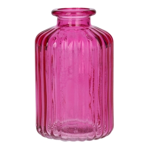 DF02-666111200 - Bottle Caro lines d3.5/6.2xh10 fuchsia transparent