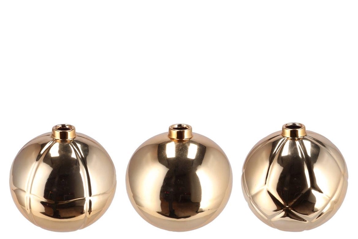 <h4>Christmasball Gold Single Vase Ass 19x19x17cm Nm</h4>