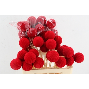 Stick Ball Flock Thread Ø6 Red