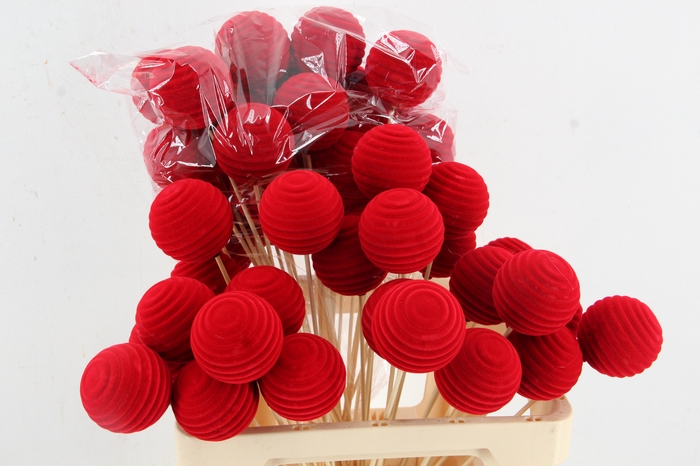 <h4>Stick Ball Flock Thread Ø6 Red</h4>