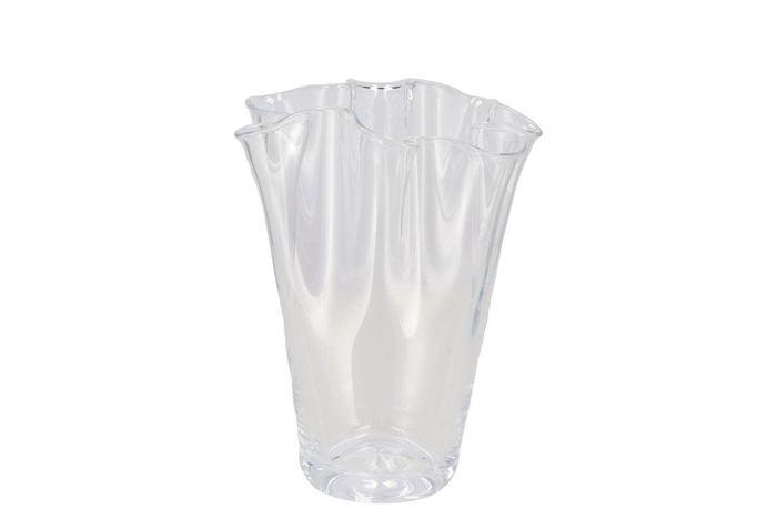 Fan Vase Glass Scissors Cut 16x25cm
