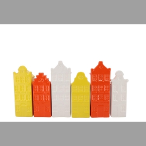 A'dam Houses Canal Dutch Orange Mix Vase Ass 9x7x25cm Nm