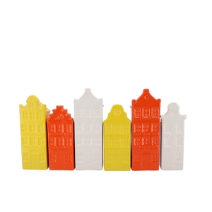 A'dam Houses Canal Dutch Orange Mix Vase Ass 9x7x2