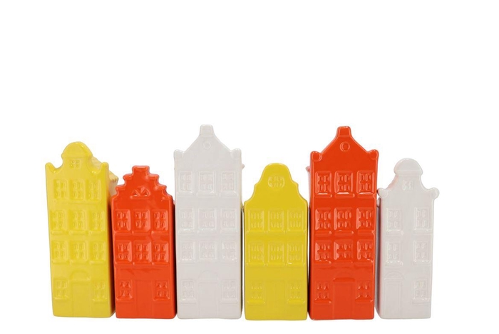A'dam Houses Canal Dutch Orange Mix Vase Ass 9x7x2