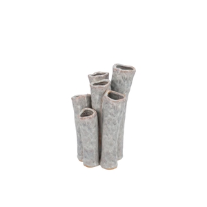 Inga Barrier Grey Vase Tube Active Glaze 15x12x21cm