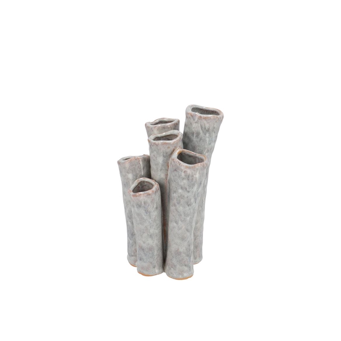 <h4>Inga Barrier Grey Vase Tube Active Glaze 15x12x21cm</h4>