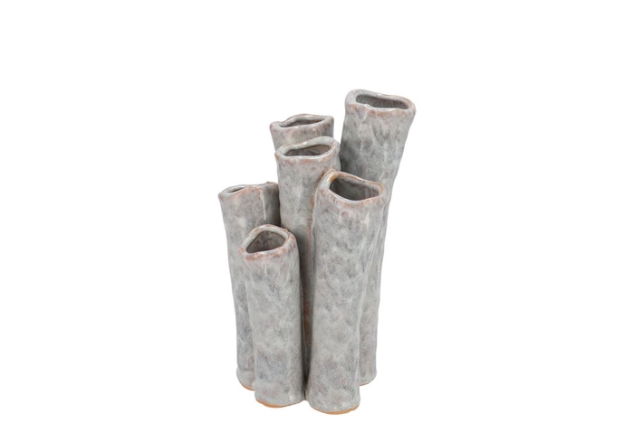 <h4>Inga Barrier Grey Vase Tube Active Glaze 15x12x21cm</h4>