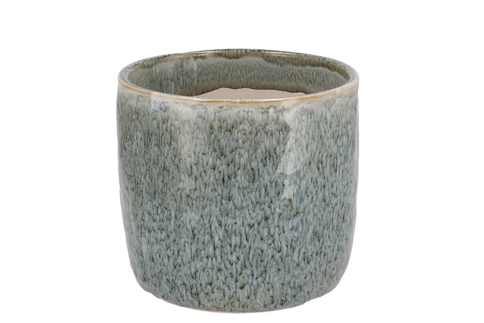 <h4>Iron Stone Light Blue Glazed Pot 16x15cm</h4>