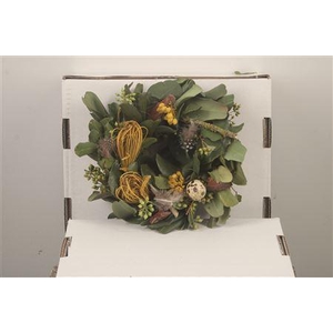 Wreath Spring Berry Feather 20cm