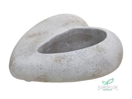 CEMENT FLOWERPOT HEART CEMENT 17,5X1X6,5CM