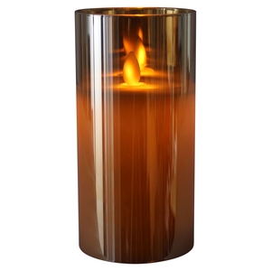 DF12-MB-10765 - Led candle in gold glass 15cm b/o