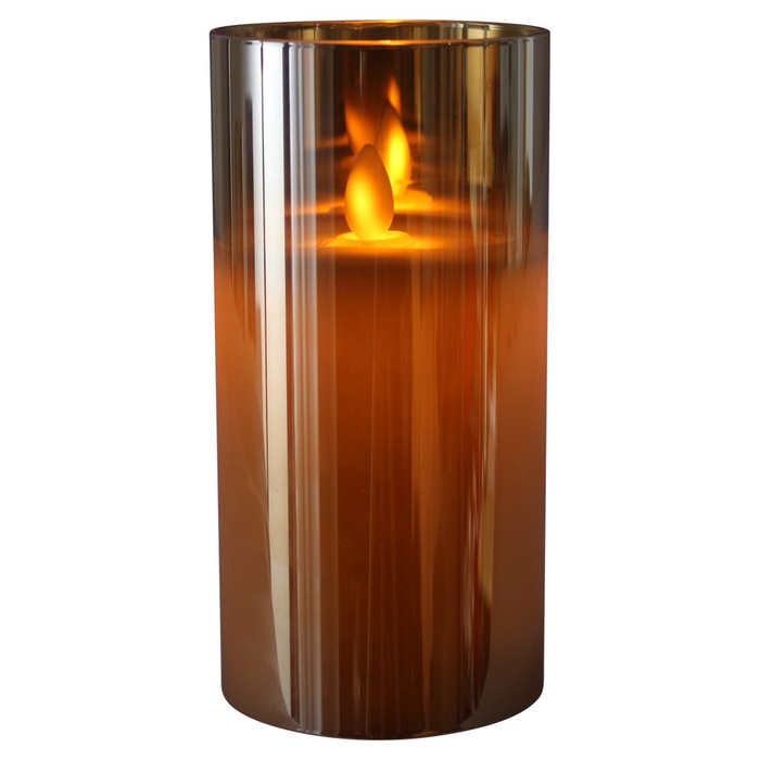 <h4>DF12-MB-10765 - Led candle in gold glass 15cm b/o</h4>