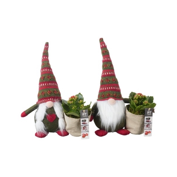 <h4>PTKB9397 Arrangement Kerst in stof gnoom</h4>