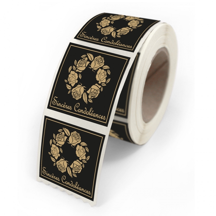 Labels Sticker 40*35mm x500 Condoleances