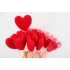Stick Heart Flock Red 14cm